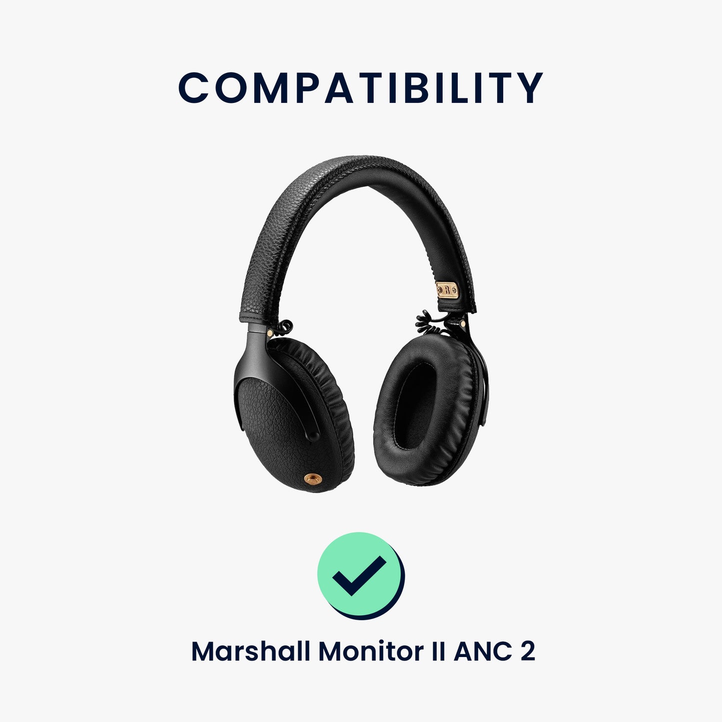 kwmobile Ear Pads for Marshall Monitor II ANC 2 Earpads Replacement Headphone Spare Parts with Cooling Effect