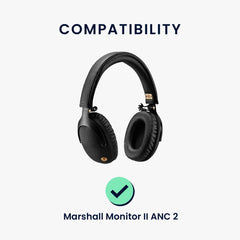 kwmobile Ohr Polster für Marshall Monitor II ANC 2 Ohrpolster Ersatz Kopfhörer Ersatzteile mit Cooling Effekt - Schwarz