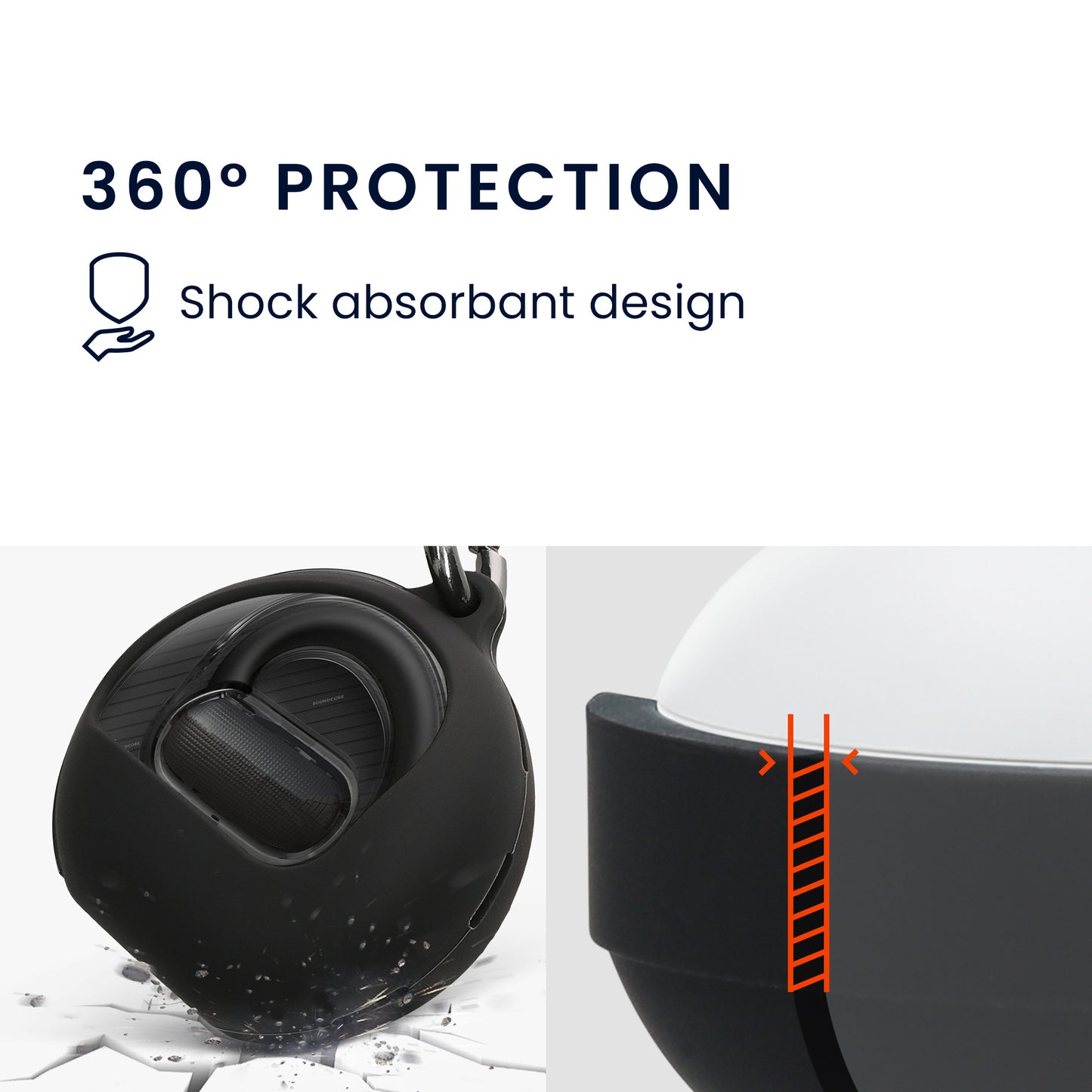 kwmobile Case Compatible with Anker Soundcore V40i Case - Headphone Case - TPU Cover - Protective Cover