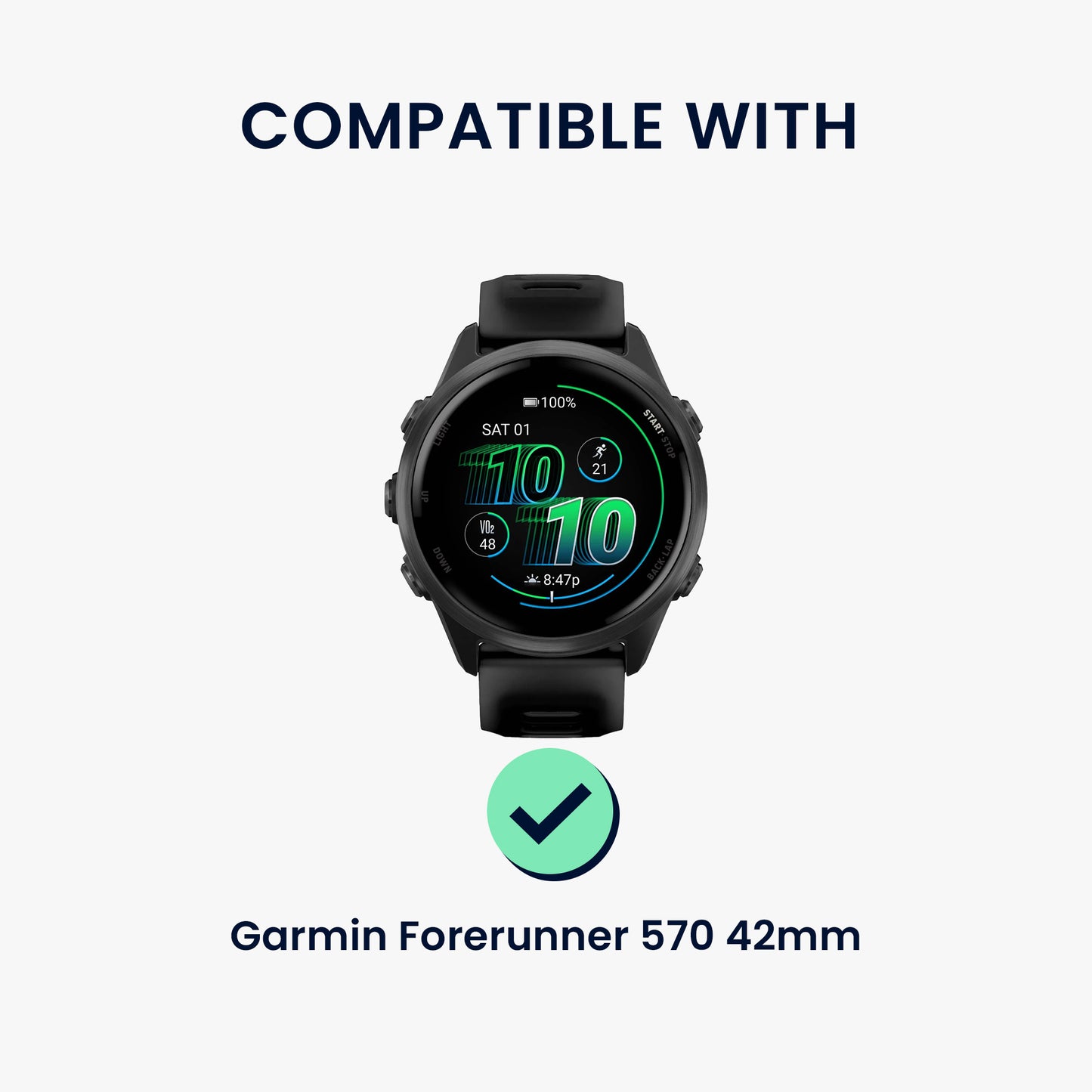 kwmobile Protective Case compatible with Garmin Forerunner 570 42mm Case - Fitness Tracker Case made of Soft Smartwatch Case