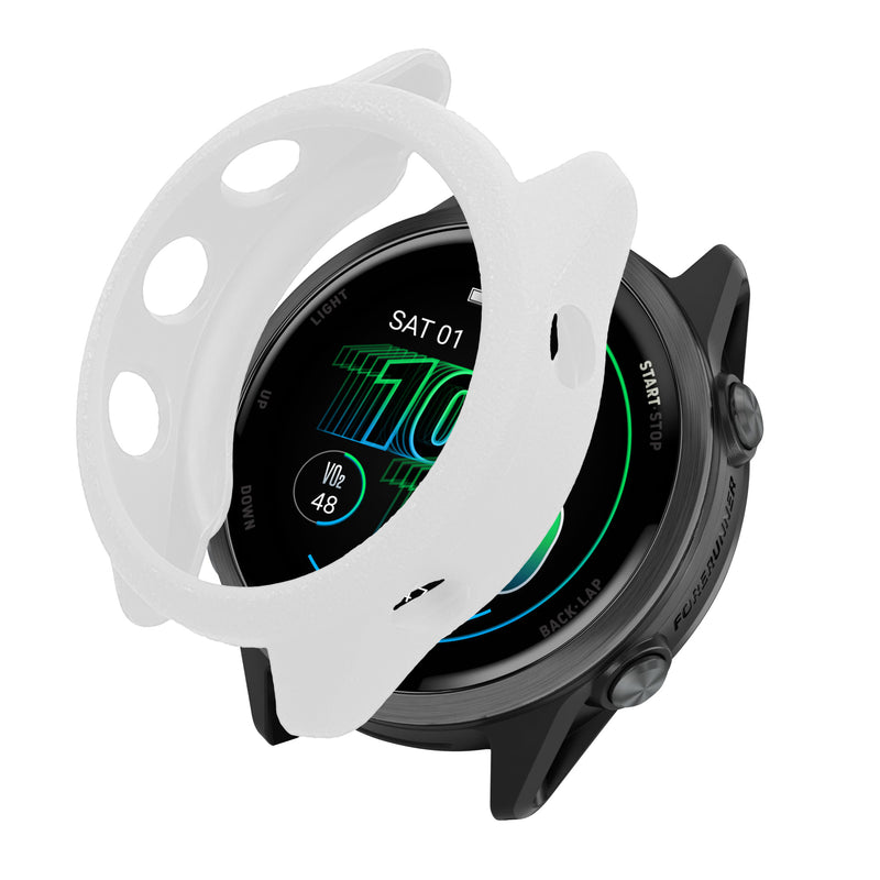kwmobile Schutzhülle kompatibel mit Garmin Forerunner 570 42mm Hülle - Fitness Tracker Case aus TPU - Soft Smartwatch Case Weiß Weiß  
