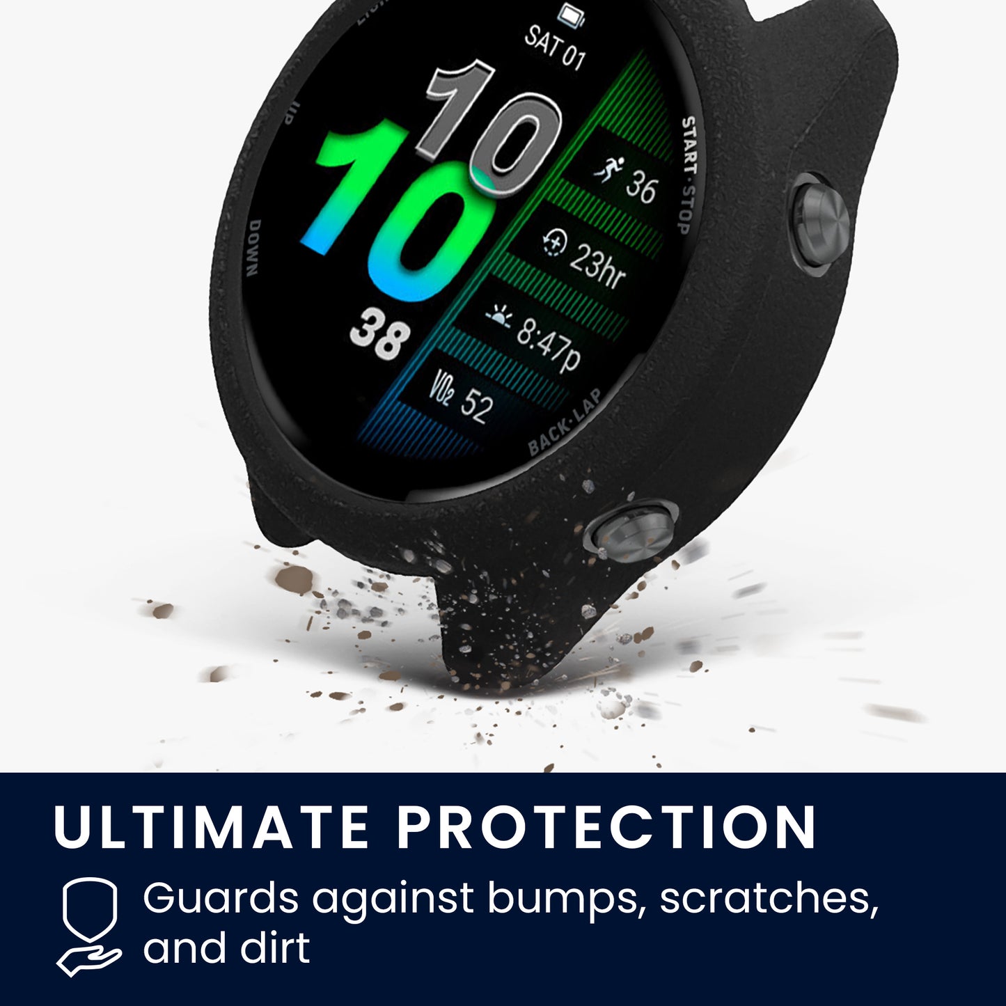 kwmobile Cover compatible with Garmin Forerunner 970 47mm Case - Fitness Tracker Case - Soft Smartwatch Case
