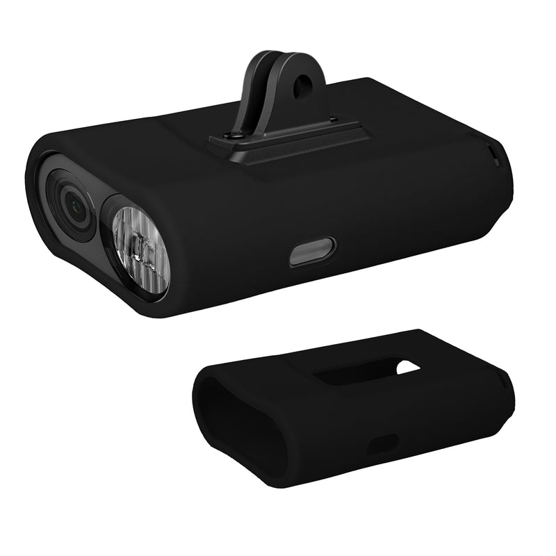 kwmobile Silikonhülle für Fahrradlicht und Dash Cam kompatibel mit Garmin Varia Vue Hülle - Fahrrad Frontlicht Cover aus Silikon - Schwarz Schwarz  
