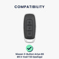 kwmobile Car Key Cover compatible with Nissan 3-Button Ariya B6 B9 X-trail T33 Qashqai