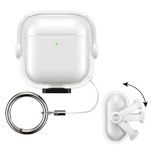 kwmobile transparentes Kopfhörer Case kompatibel mit Apple Airpods 4 Hülle - Headphones TPU Cover mit Sicherheitsverschluss - Transparent Transparent  [dsg01]