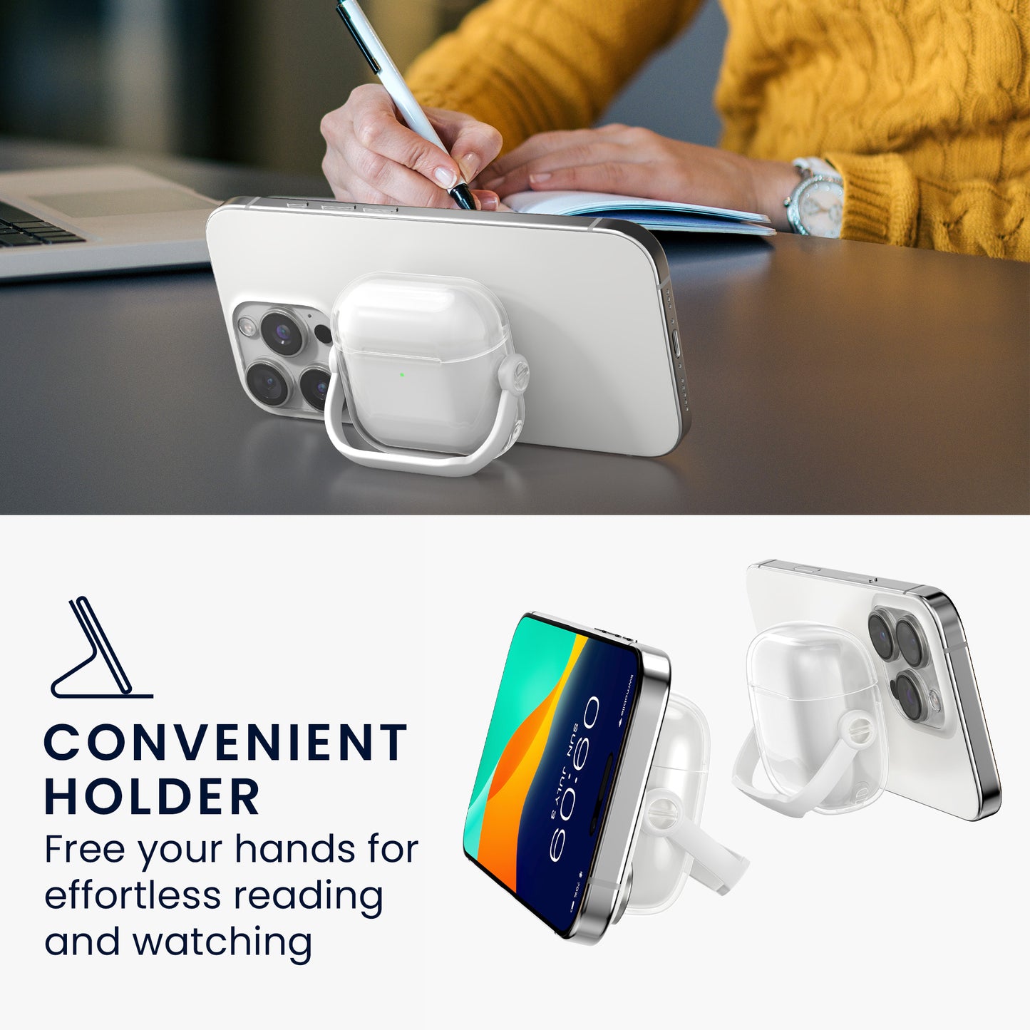 kwmobile Headphone Case compatible with Apple AirPods 4 Cover with Security Clip
