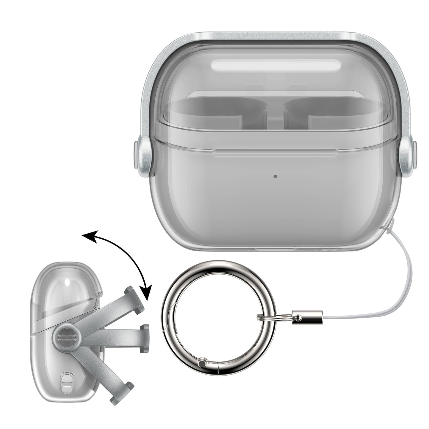 kwmobile Transparent Headphone Case compatible with Samsung Galaxy Buds 3 / Galaxy Buds 3 Pro Cover with Secure Closure