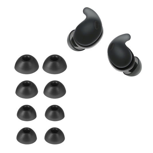 kwmobile 8x Ersatzpolster kompatibel mit Sony LinkBuds Fit WF-LS910N - 4 Größen - Silikon Ersatz Ohrstöpsel In-Ear Kopfhörer - Polster Schwarz  