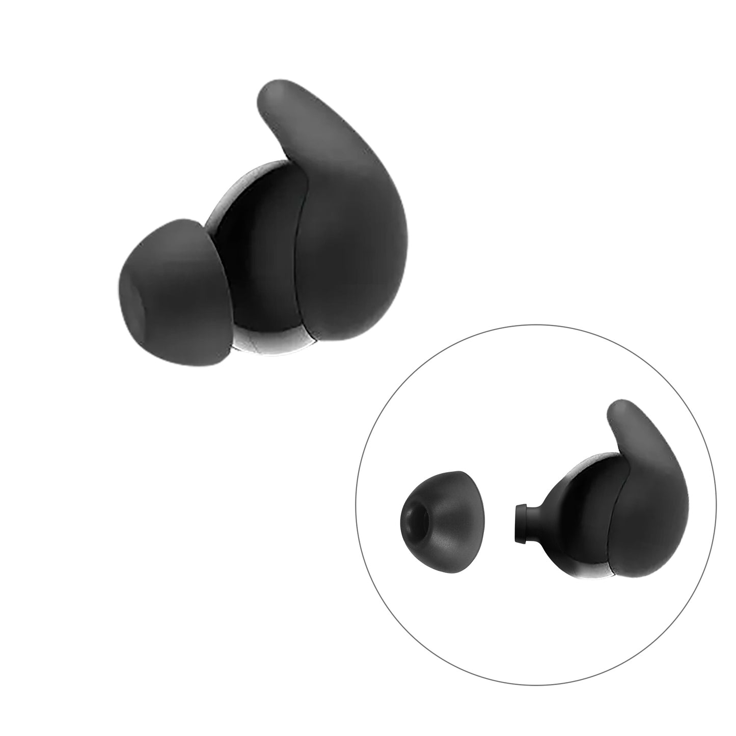 kwmobile Replacement Earpads compatible with Sony LinkBuds Fit WF-LS910N - 4 Sizes - Replacement Ear Tips In-Ear Headphones - Earpads
