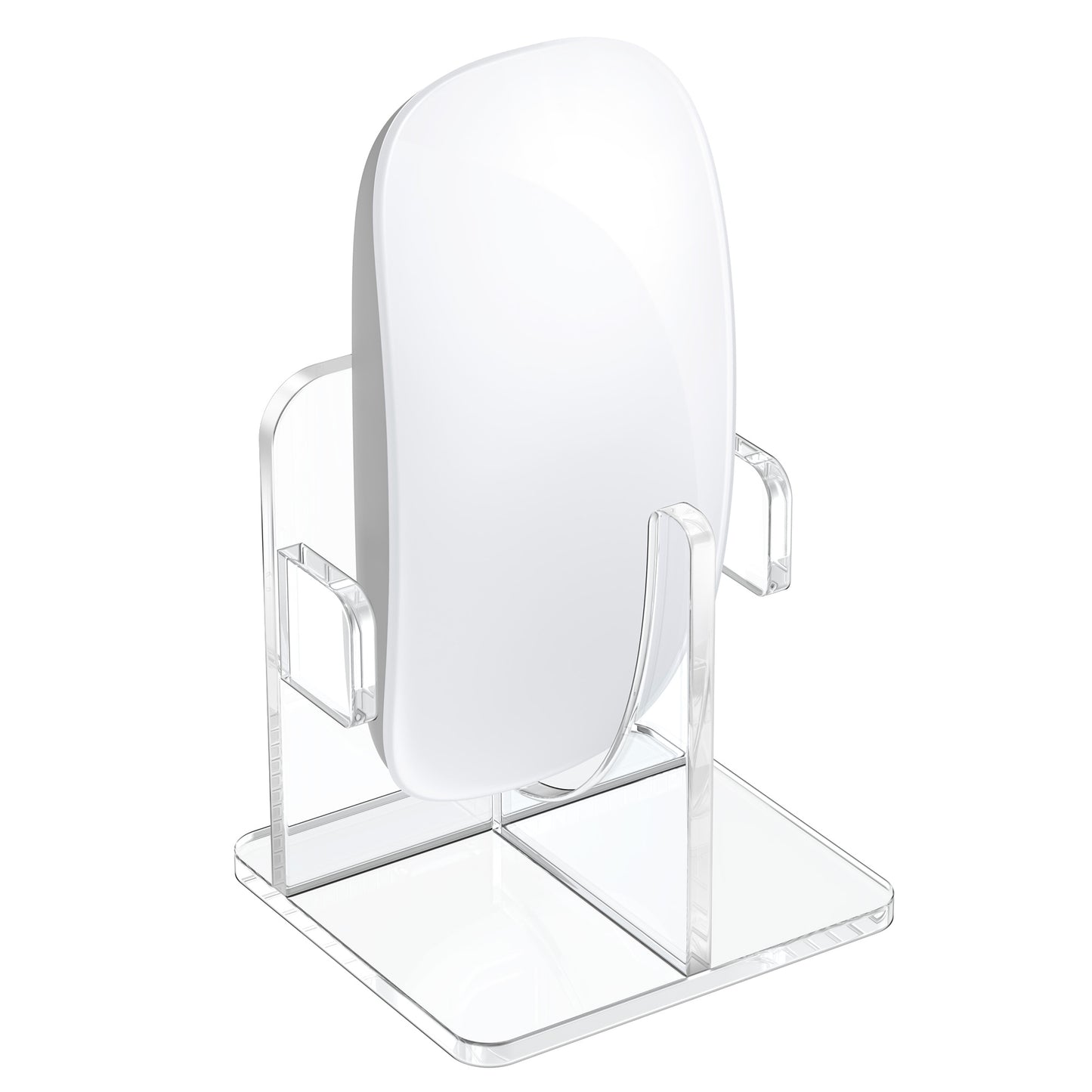 kwmobile Maushalter kompatibel mit Apple Magic Mouse 1 / Magic Mouse 2 / Logitech Pebble Wireless Ständer - Maus-Display-Ständer mit Antirutschfüßen - Transparent Transparent  