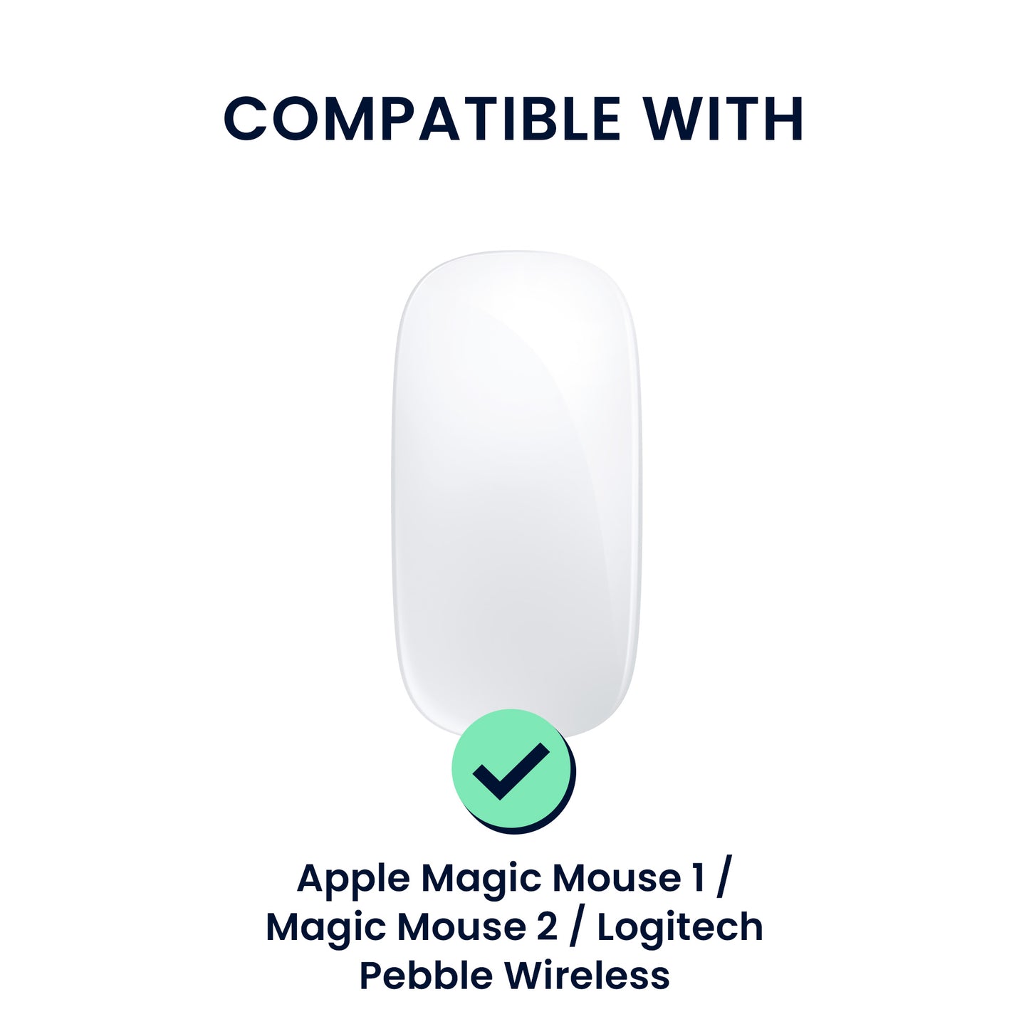 kwmobile Mouse Holder compatible with Apple Magic Mouse 1 / Magic Mouse 2 / Logitech Pebble Wireless Stand - Mouse Display Stand with Anti-Slip Feet