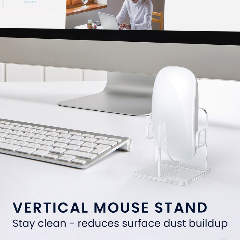 kwmobile Mouse Holder compatible with Apple Magic Mouse 1 / Magic Mouse 2 / Logitech Pebble Wireless Stand - Mouse Display Stand with Anti-Slip Feet
