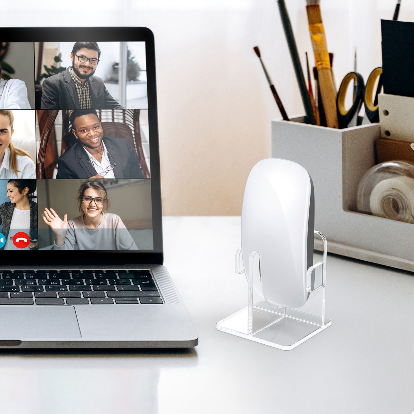 kwmobile Mouse Holder compatible with Apple Magic Mouse 1 / Magic Mouse 2 / Logitech Pebble Wireless Stand - Mouse Display Stand with Anti-Slip Feet