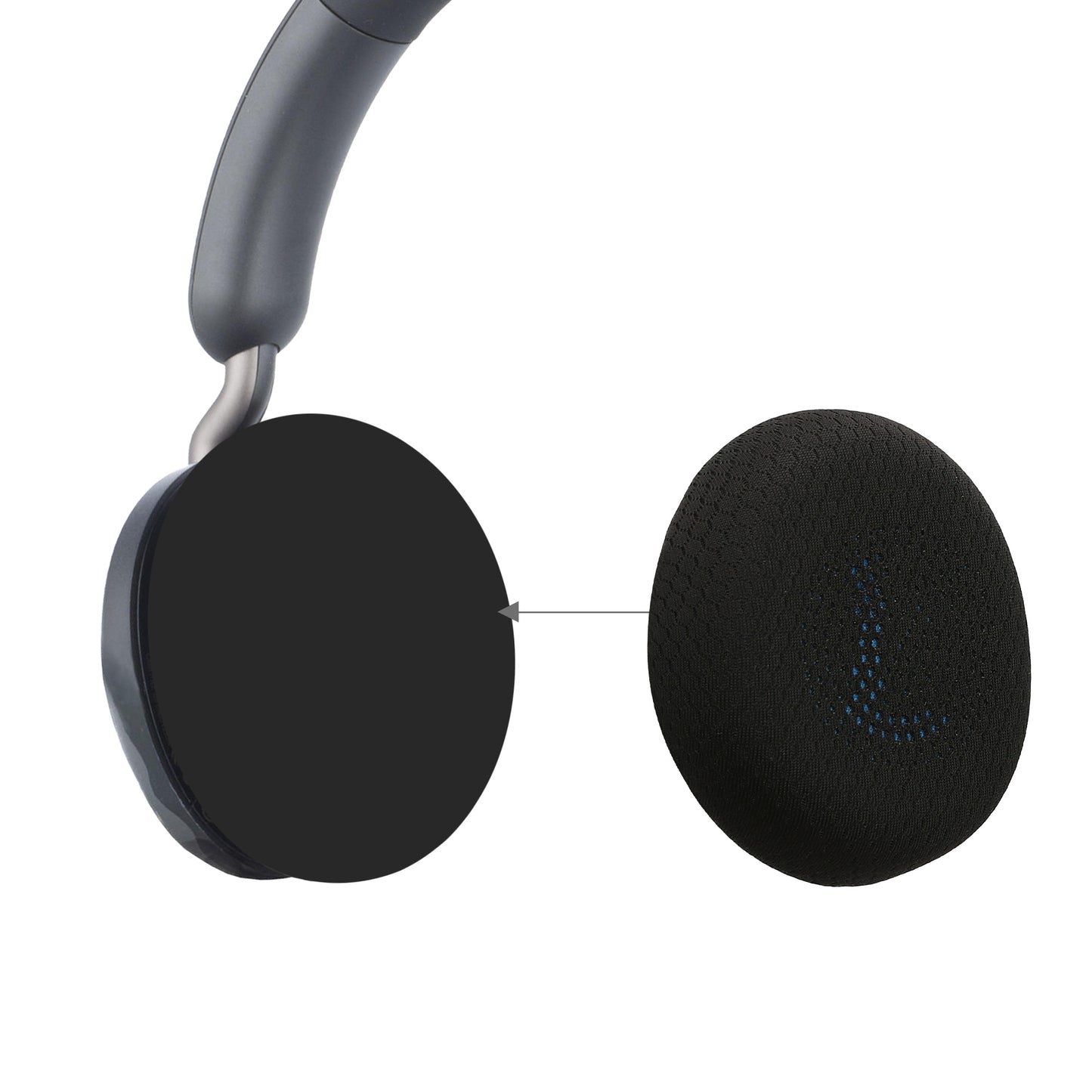 kwmobile Ear Pads for Jabra Elite 45h / Evolve2 65 / Evolve2 40 - Replacement Ear Cushions - Headphone Spare Parts - Headphone Replacement Pads for Over Ear Headphones