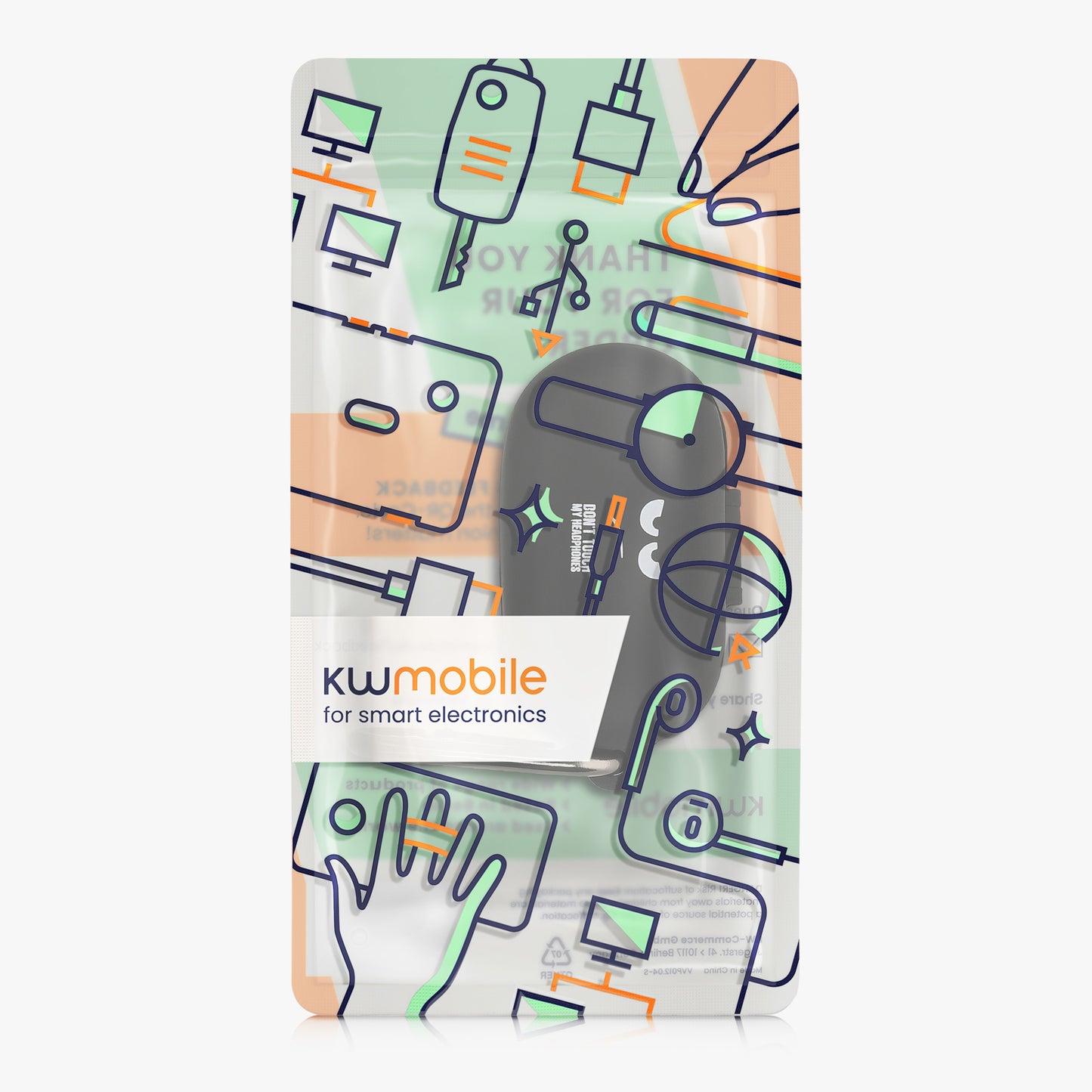 Silicone Case for Oppo Enco Buds 2 Pro Don't Touch My Headphones Design