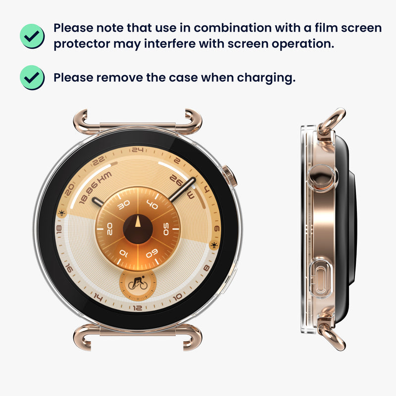 kwmobile Glass Case for Huawei Watch GT6 41mm Protective Full-Body Fitness Tracker Case Set