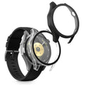 kwmobile 2x Cover kompatibel mit Huawei Watch GT6 46mm Hülle - Fullbody Fitnesstracker Case Set aus Glas - Transparent Schwarz Transparent  [dsg01]