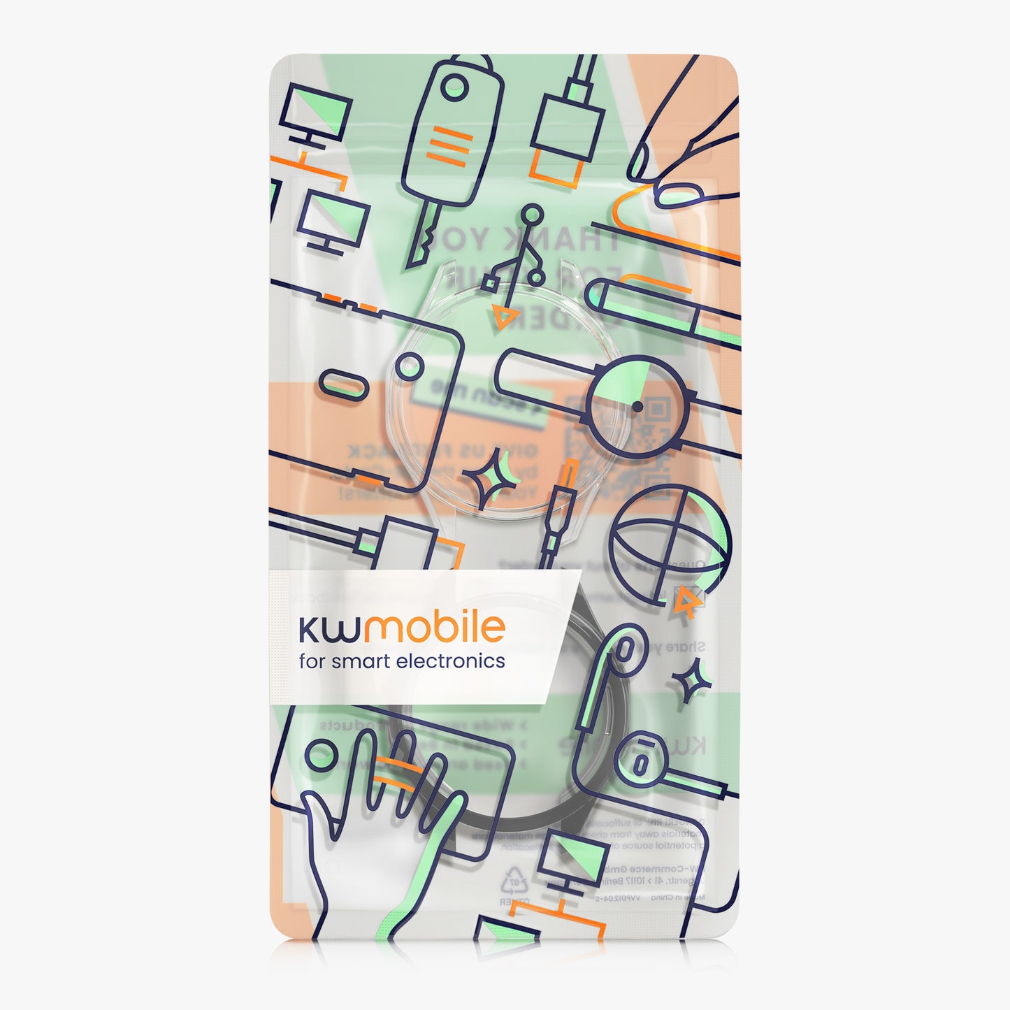 kwmobile Silicone Case for Huawei Watch GT6 46mm Protective Cover Full Body Display Cover Set
