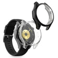 kwmobile 2x Schutzhülle kompatibel mit Huawei Watch GT6 46mm Hülle - Fullbody Cover Set aus Silikon - Transparent Schwarz Transparent  [dsg01]