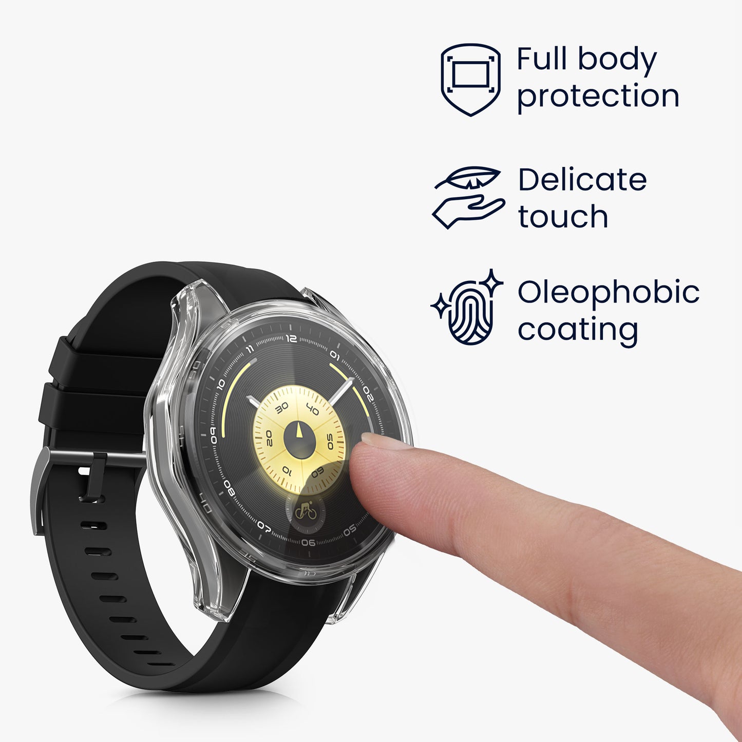 kwmobile Silicone Case for Huawei Watch GT6 46mm Protective Cover Full Body Display Cover Set