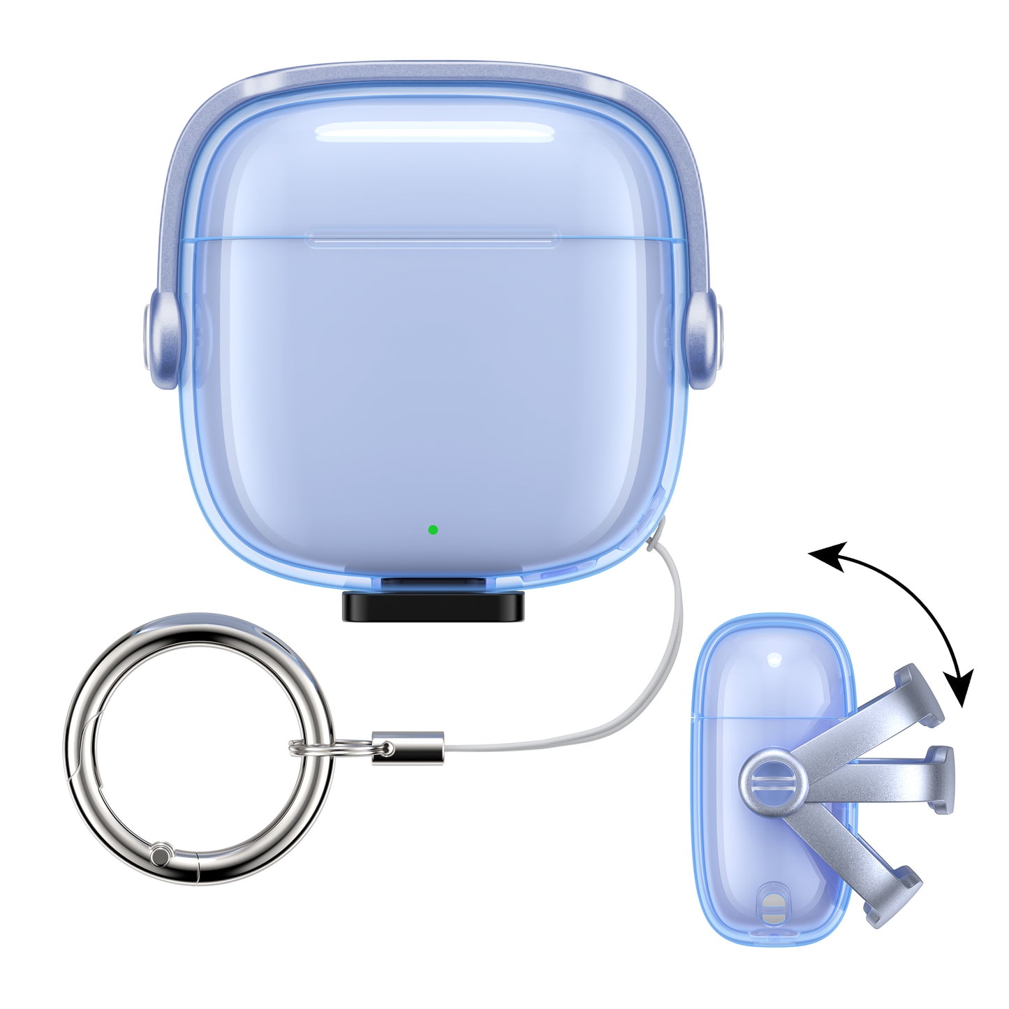 kwmobile transparentes Kopfhörer Case kompatibel mit Huawei FreeBuds SE2 / SE3 Hülle - Headphones TPU Cover mit Sicherheitsverschluss - Hellblau Transparent Hellblau  
