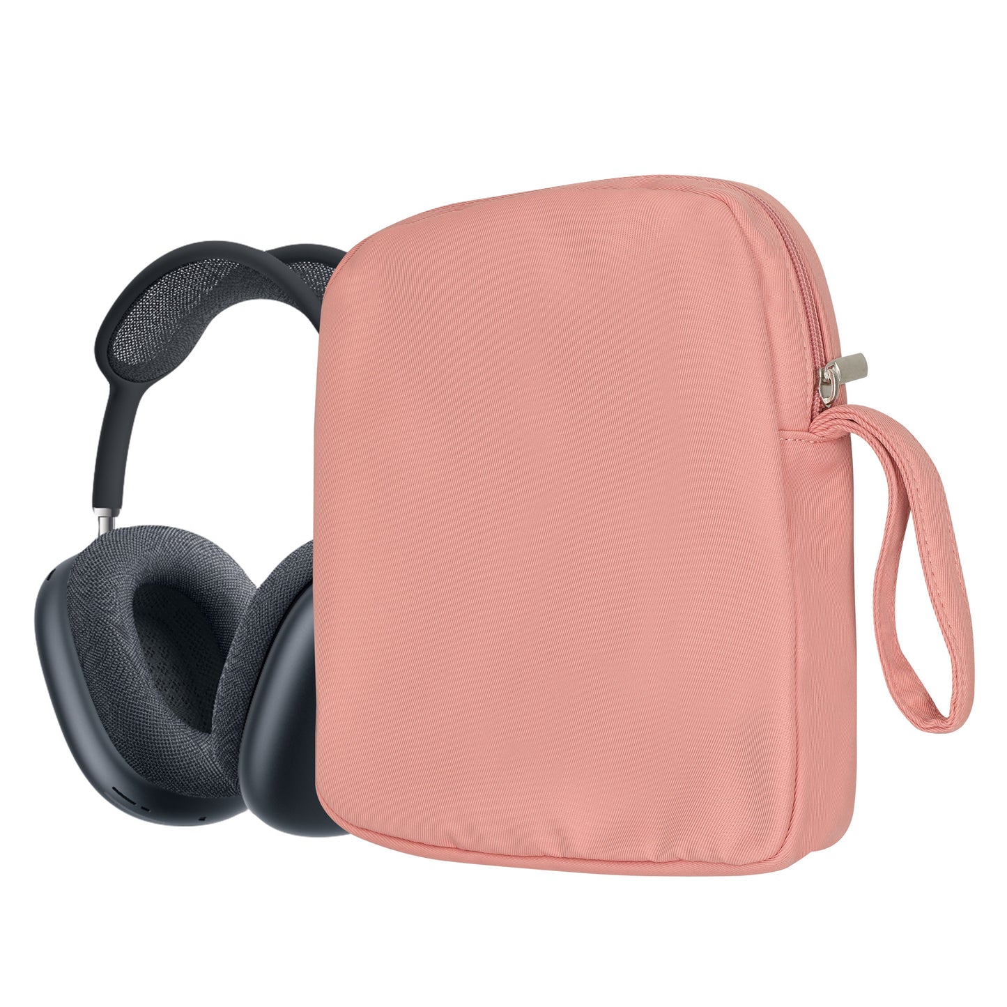 kwmobile Kopfhörer Tasche für Over Ear Headphones kompatibel mit Apple AirPods Max Case - Kopfhörer Hülle mit Reißverschluss - Altrosa Altrosa  