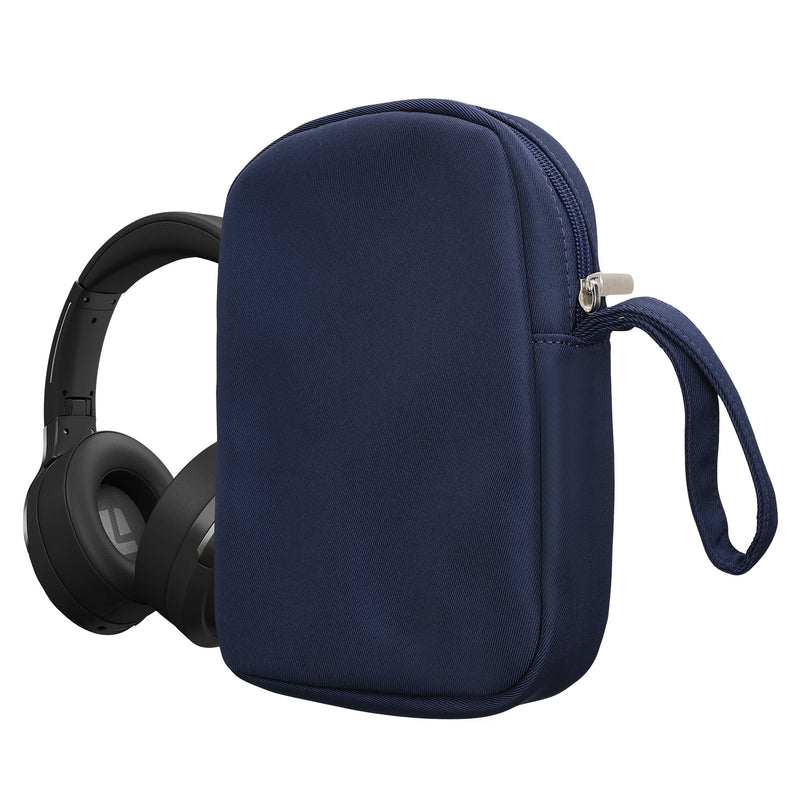 kwmobile Kopfhörer Tasche für Over Ear Headphones kompatibel mit Headset / Overear headphone Case - Kopfhörer Hülle mit Reißverschluss - Dunkelblau Dunkelblau  