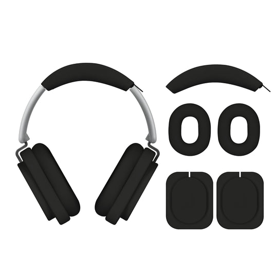 kwmobile 3in1 Kopfhörer Case für Over Ear Headphones kompatibel mit Nothing Headphone (1) Hülle - 360° Silikon Schutzhülle für Ohrhörer - Schwarz Schwarz  
