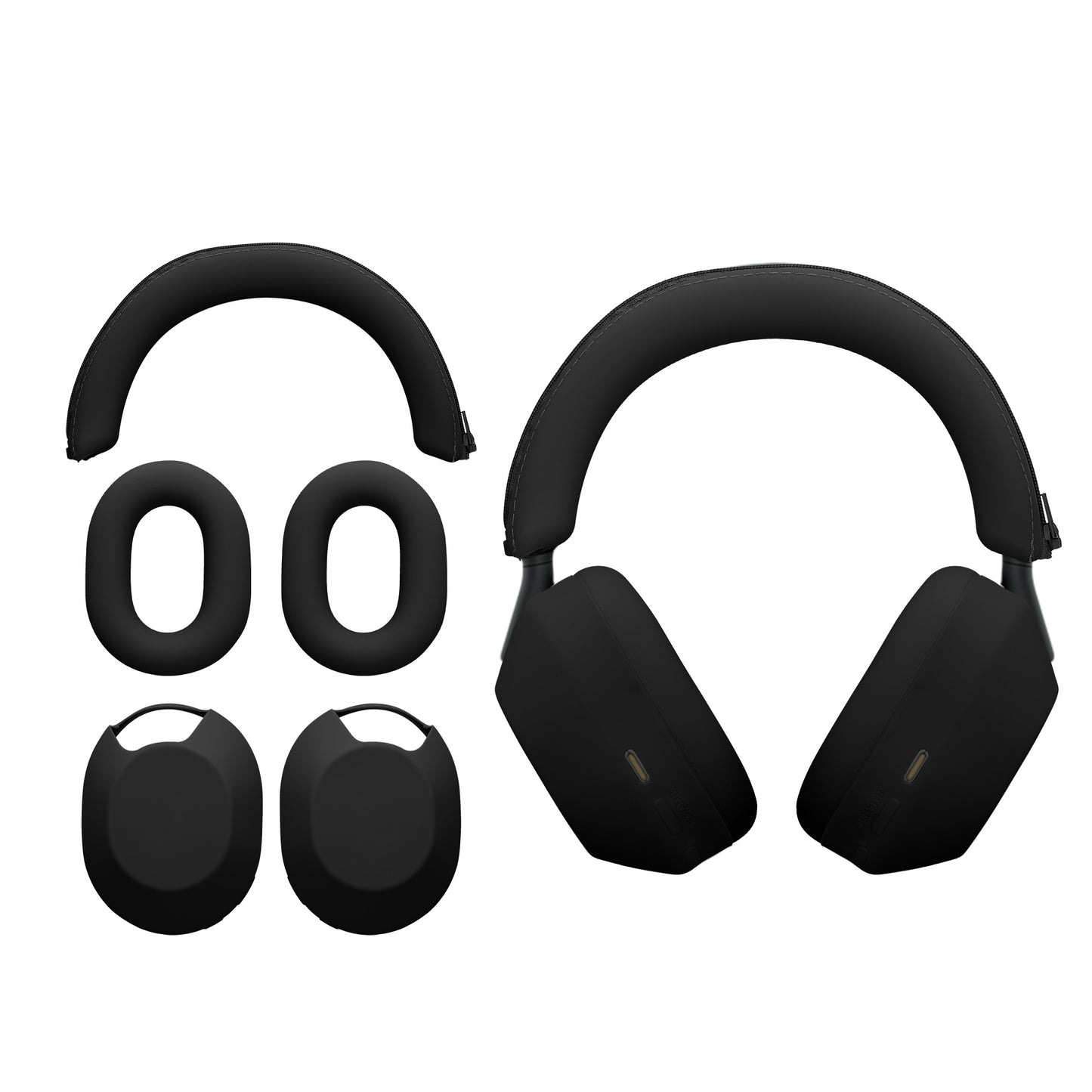 kwmobile Headphone Case for Over-Ear Headphones compatible with Sony WH-1000XM5 Case