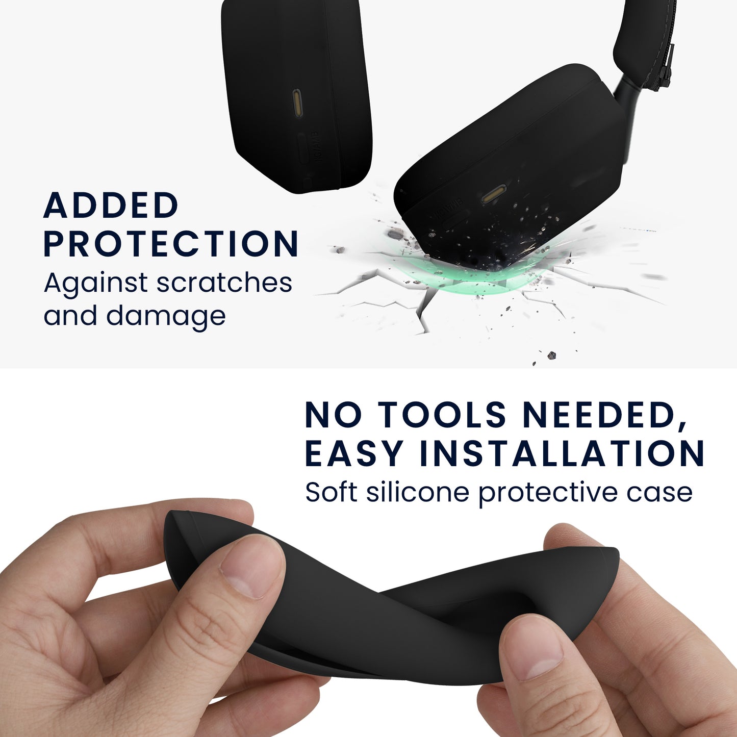 kwmobile Headphone Case for Over-Ear Headphones compatible with Sony WH-1000XM5 Case