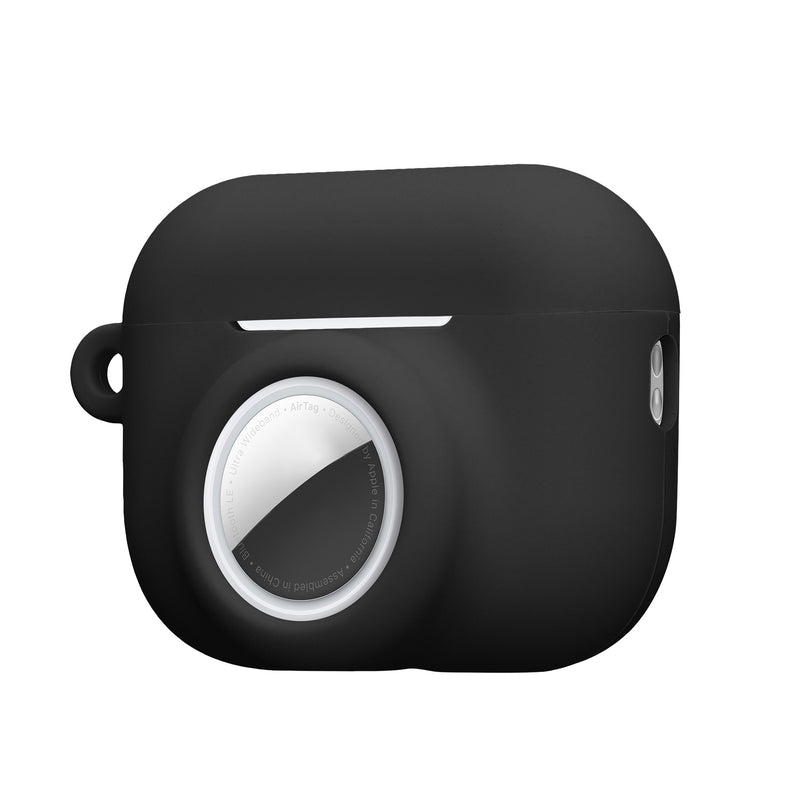 kwmobile 2-in-1 Case Compatible with Apple Airpods Pro 3 - Headphone Case Compatible with Airtag - Protective Cover with Carabiner