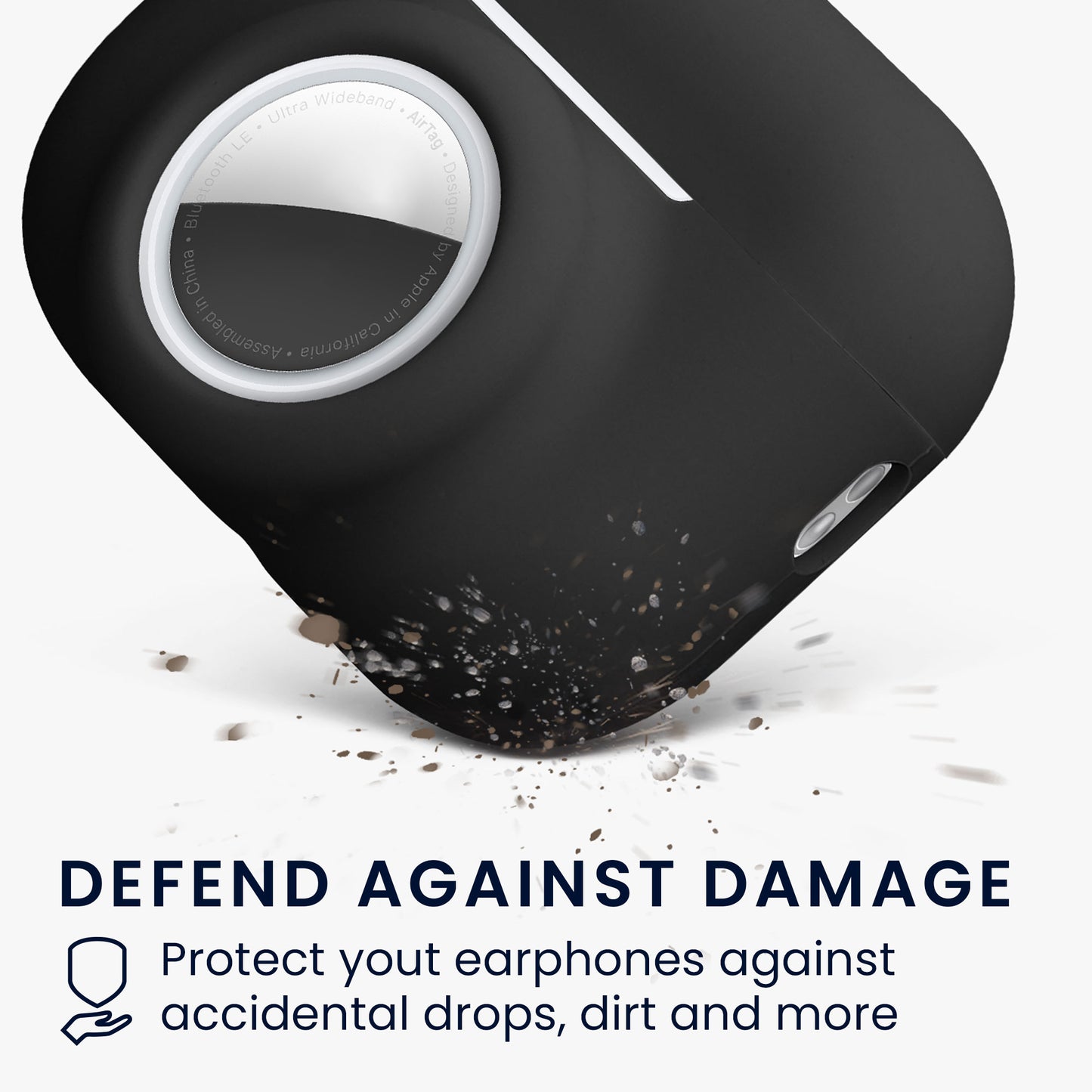 kwmobile 2-in-1 Case Compatible with Apple Airpods Pro 3 - Headphone Case Compatible with Airtag - Protective Cover with Carabiner