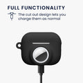kwmobile 2-in-1 Case Compatible with Apple Airpods Pro 3 - Headphone Case Compatible with Airtag - Protective Cover with Carabiner