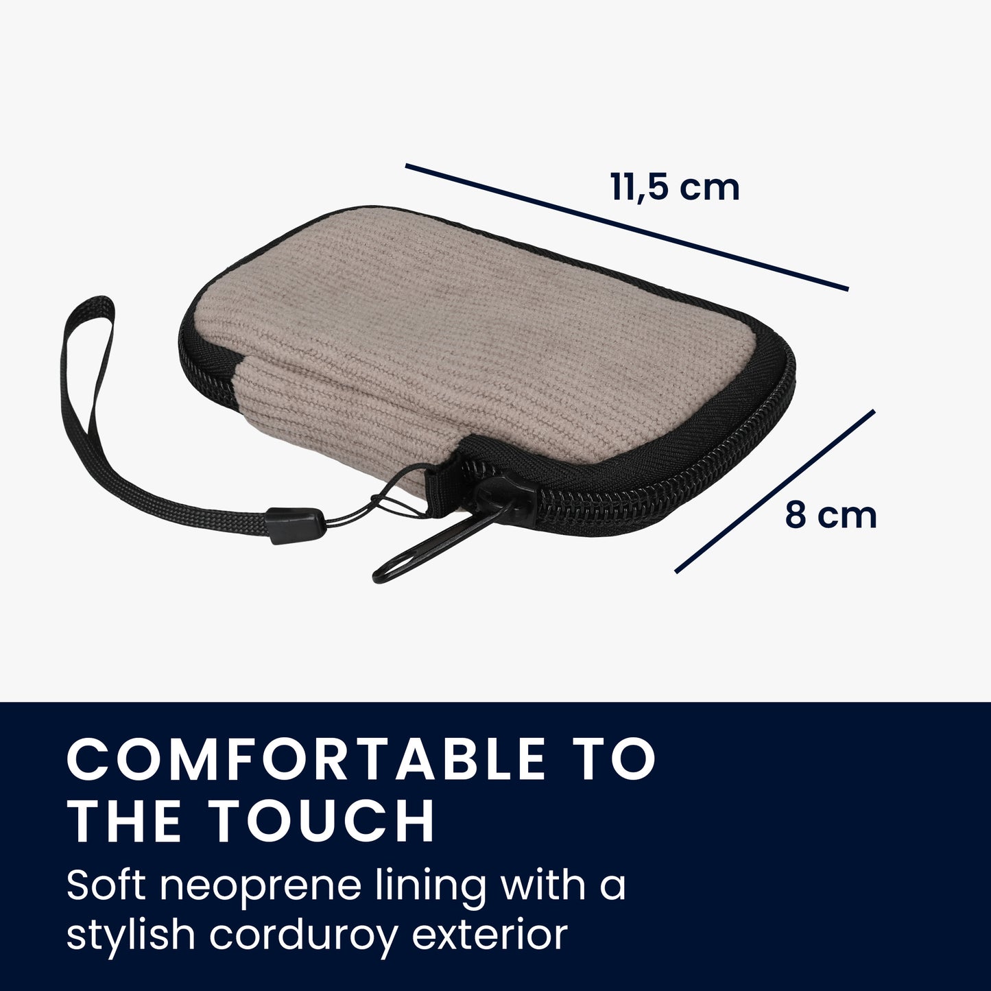 kwmobile In-Ear Headphone Case compatible with in-ear Headphones Cover - Cord Cover Case - 6 x 9 cm Inner Dimensions - Pouch