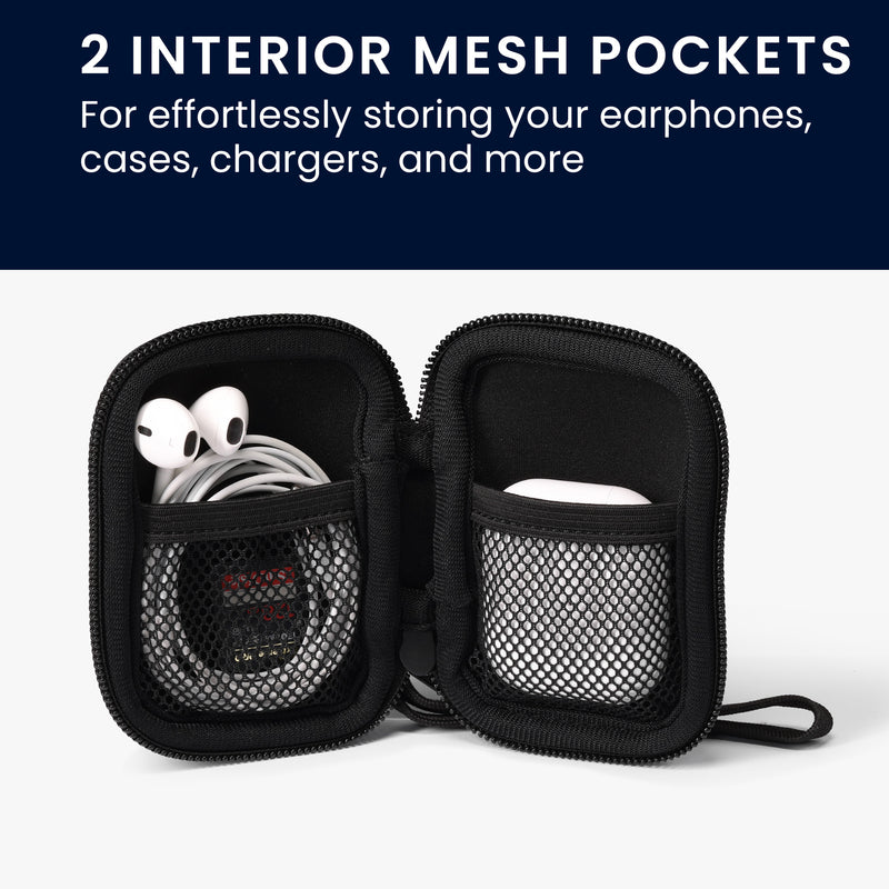 kwmobile In-Ear Headphone Case compatible with in-ear Headphones Cover - Cord Cover Case - 6 x 9 cm Inner Dimensions - Pouch