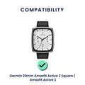 kwmobile Watch Strap for Garmin 20mm Amazfit Active 2 Square / Amazfit Active 2 Strap Fitness Tracker Band Set Replacement Strap Smartwatch