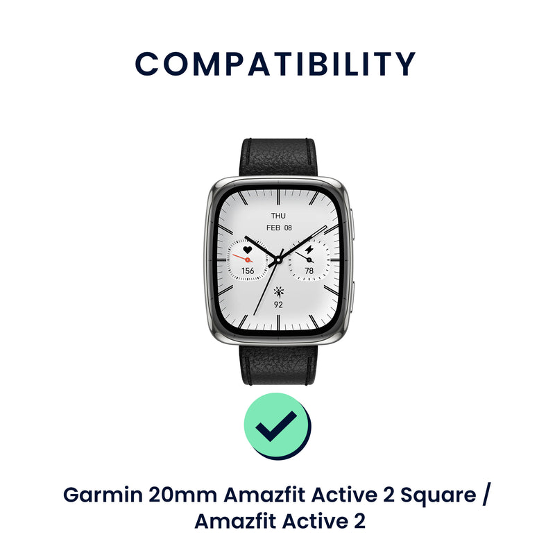 kwmobile Watch Strap for Garmin 20mm Amazfit Active 2 Square / Amazfit Active 2 Strap Fitness Tracker Band Set Replacement Strap Smartwatch