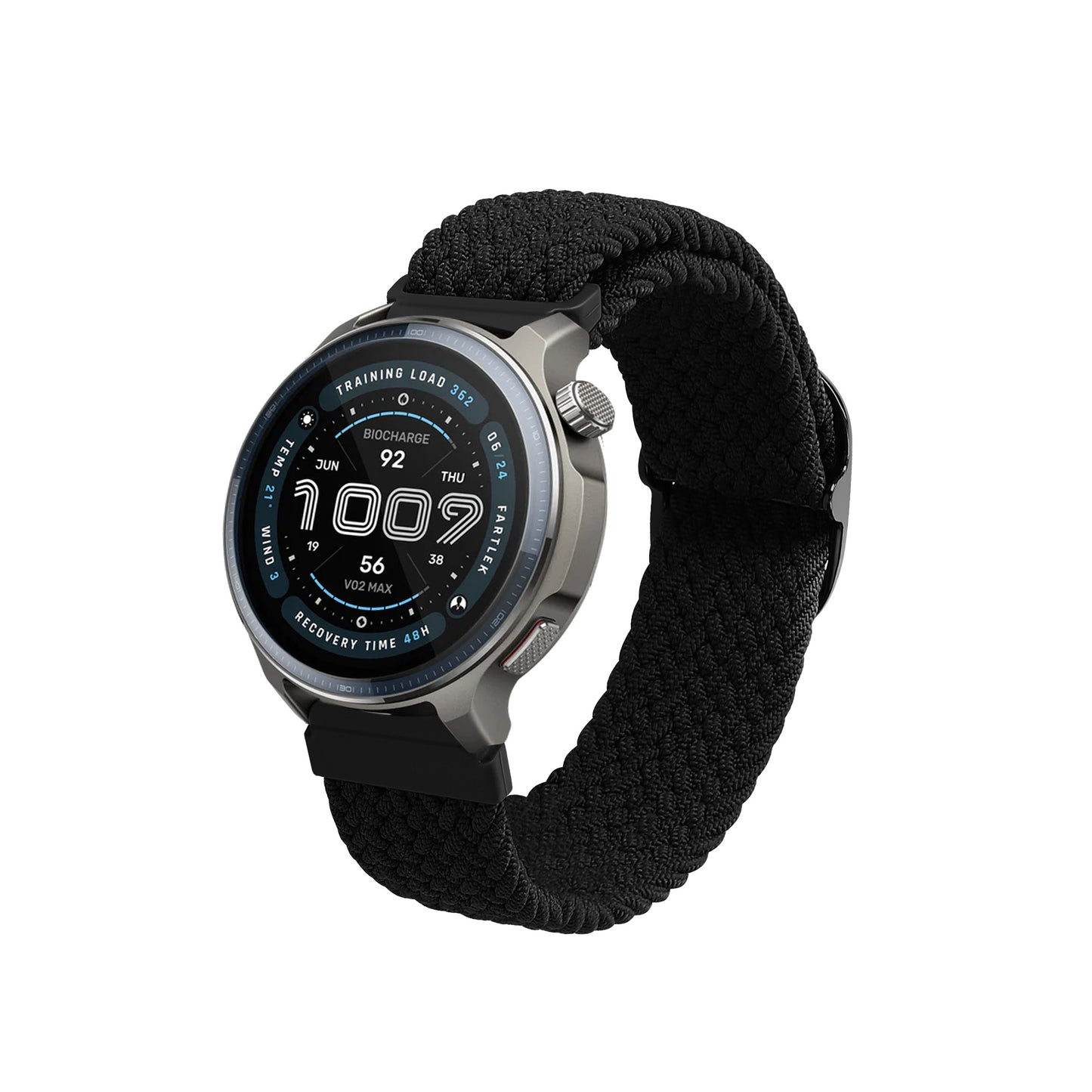 kwmobile Bracelet compatible with Garmin 22mm Amazfit Balance 2 / Amazfit Helio Fitness Tracker Sports Strap Band Inner dimensions from 14 - 22 cm