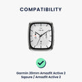 kwmobile Strap compatible with Garmin 20mm Amazfit Active 2 Square / Amazfit Active 2 Fitness Tracker Sports Strap Band