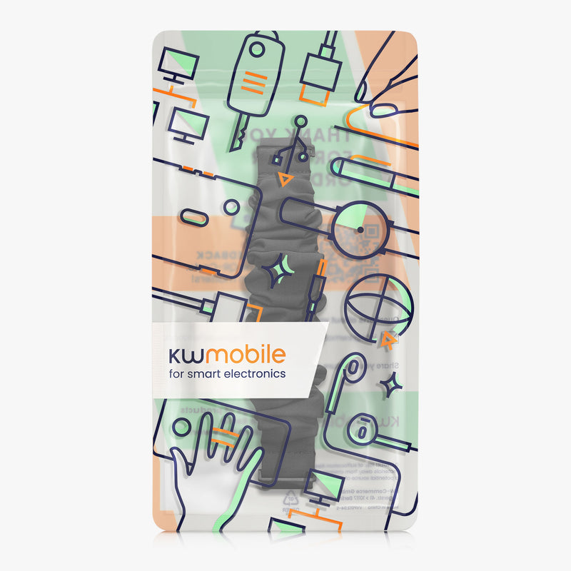 kwmobile Replacement Strap Compatible with Xiaomi Redmi Watch 5 Active / Watch 5 Lite Smartwatch Scrunchie Hair Tie Design Inner Circumference 14 - 19 cm