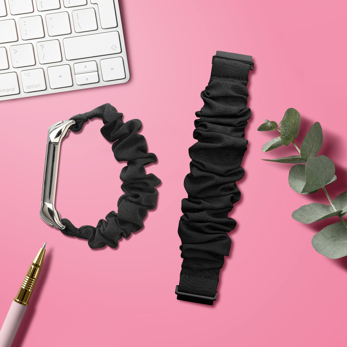 kwmobile Replacement Strap Compatible with Xiaomi Redmi Watch 5 Active / Watch 5 Lite Smartwatch Scrunchie Hair Tie Design Inner Circumference 14 - 19 cm