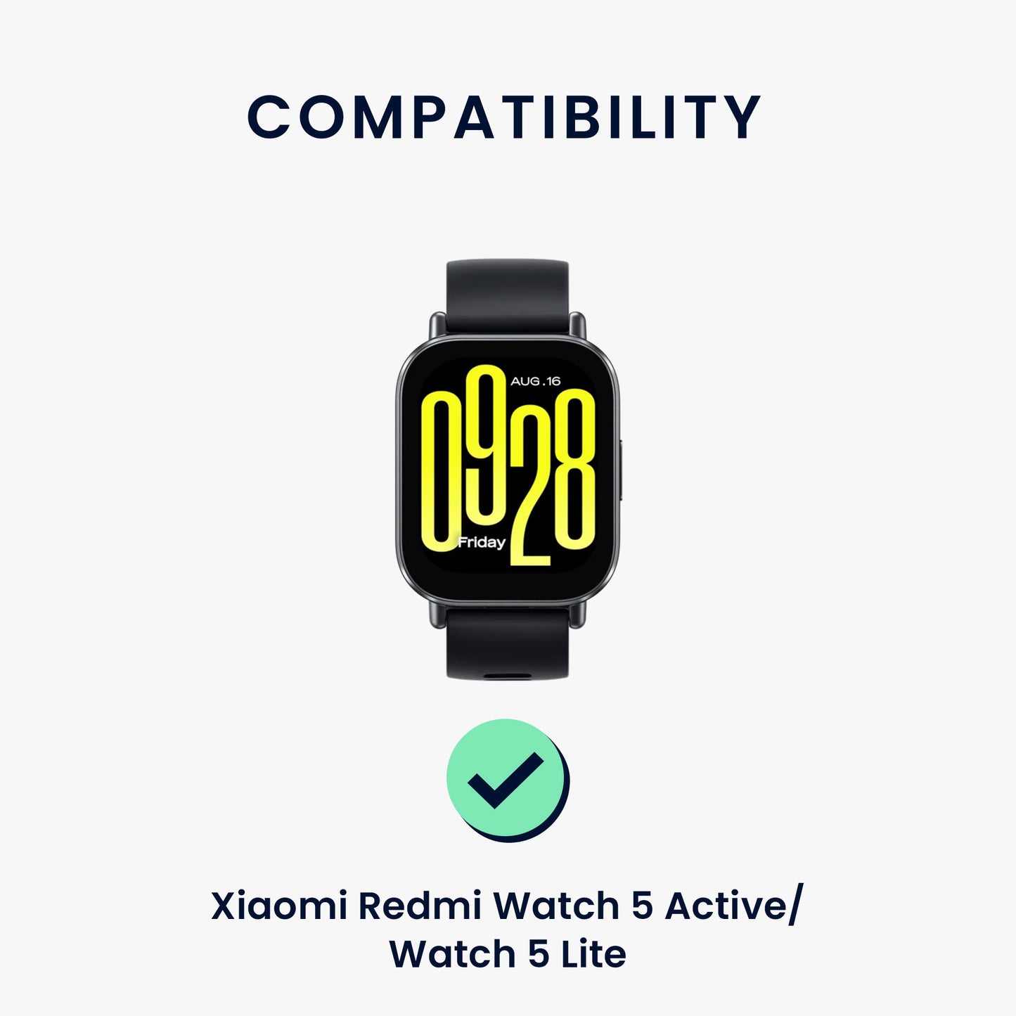 kwmobile Replacement Strap Compatible with Xiaomi Redmi Watch 5 Active / Watch 5 Lite Smartwatch Scrunchie Hair Tie Design Inner Circumference 14 - 19 cm