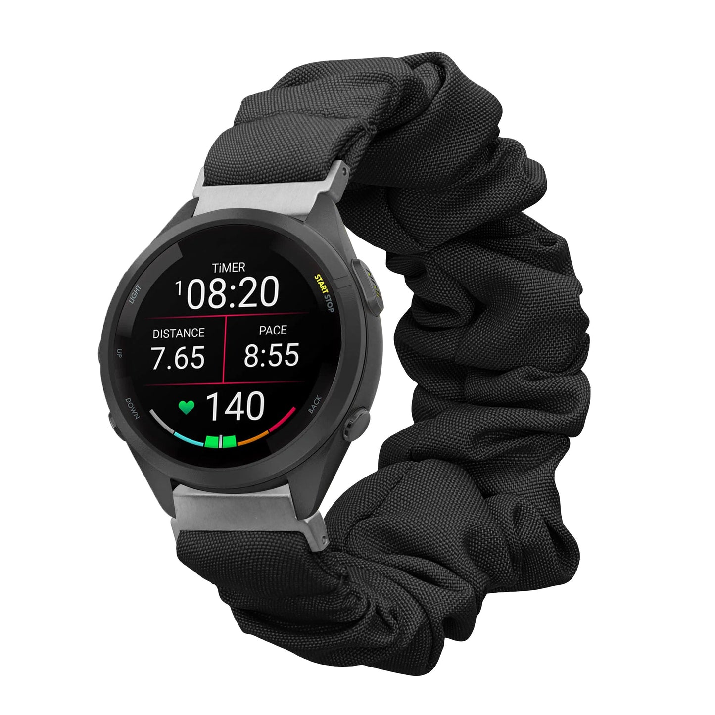 kwmobile Replacement Band compatible with Garmin Venu 3S / Venu 2S / vivoactive 4S / Forerunner 265S 255S - Smartwatch Scrunchie Hair Tie Design - Inner dimensions 14 - 19 cm