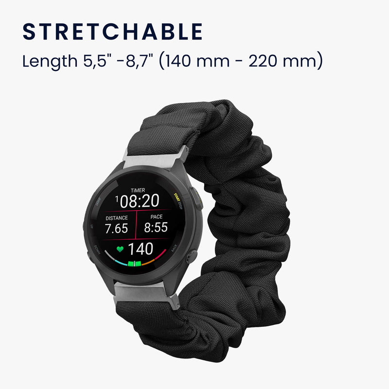 kwmobile Replacement Band compatible with Garmin Venu 3S / Venu 2S / vivoactive 4S / Forerunner 265S 255S - Smartwatch Scrunchie Hair Tie Design - Inner dimensions 14 - 19 cm