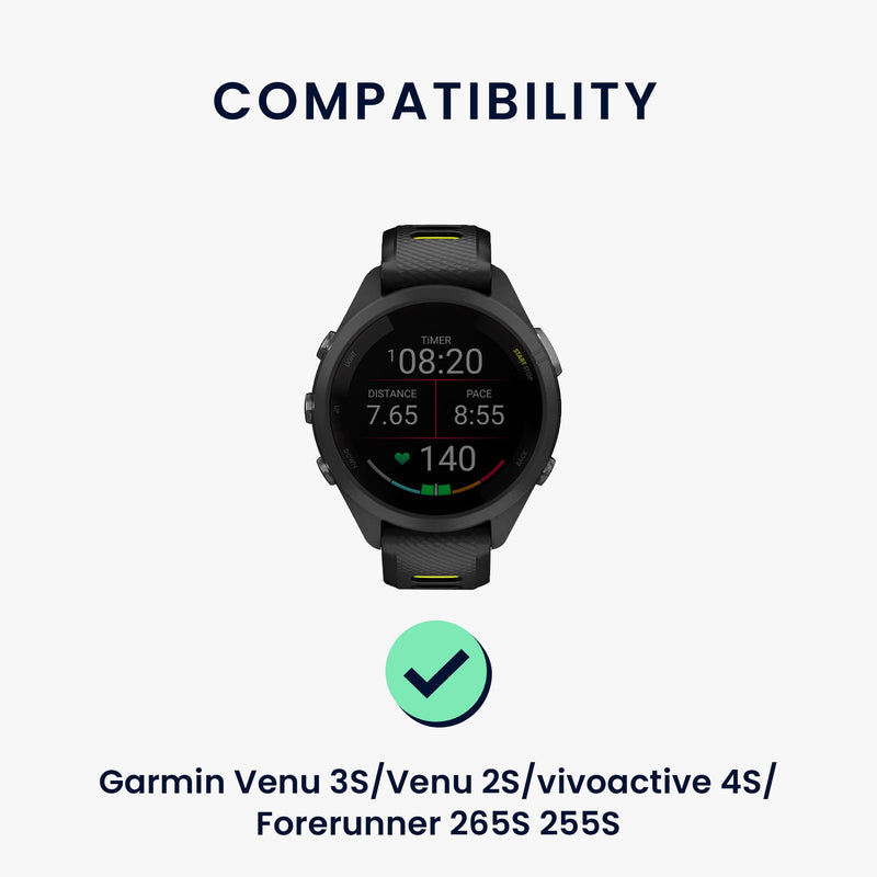 kwmobile Replacement Band compatible with Garmin Venu 3S / Venu 2S / vivoactive 4S / Forerunner 265S 255S - Smartwatch Scrunchie Hair Tie Design - Inner dimensions 14 - 19 cm