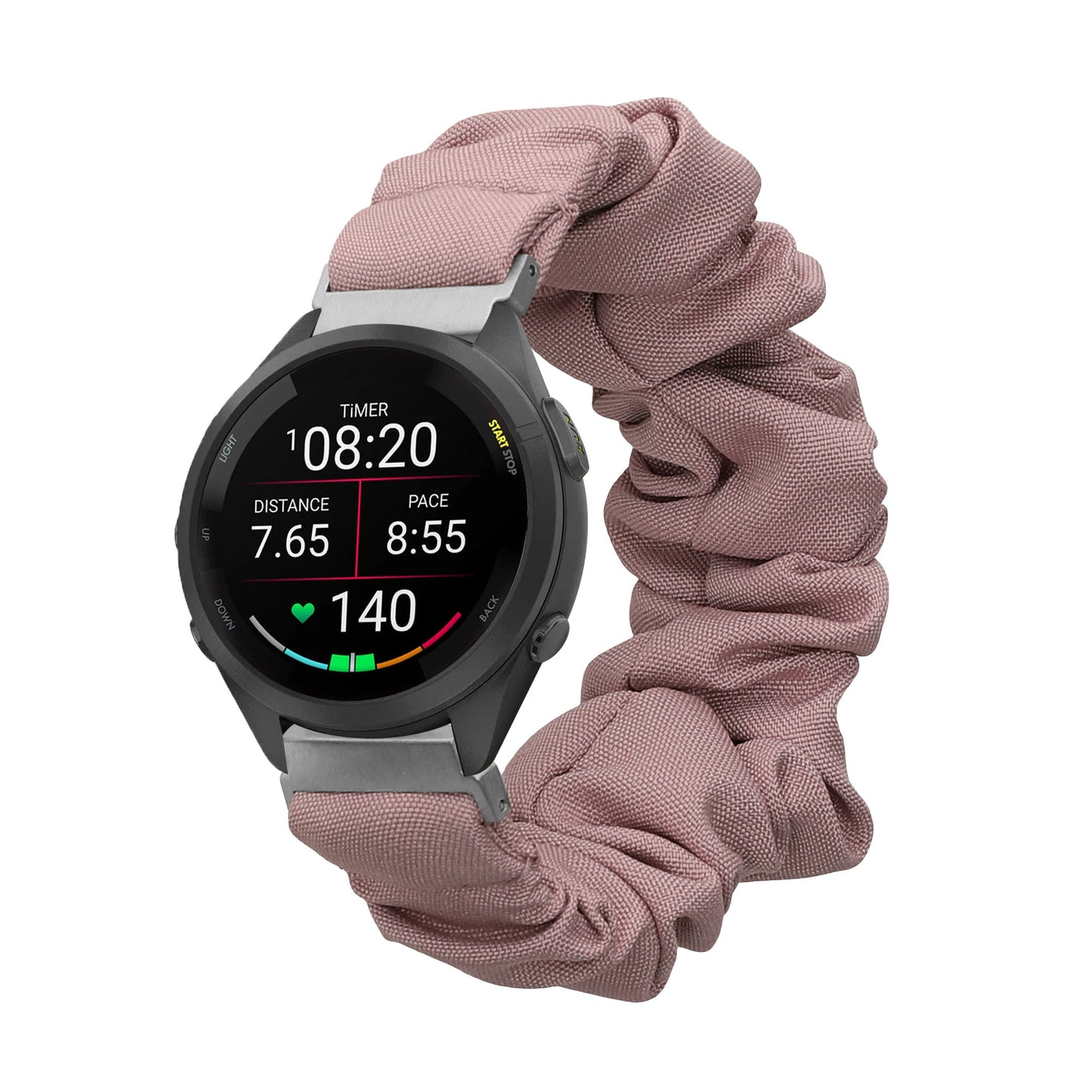 kwmobile Ersatz Armband kompatibel mit Garmin Venu 3S / Venu 2S / vivoactive 4S / Forerunner 265S 255S - Smartwatch Scrunchie Haargummi Design Lavendel - Innenmaße 14 - 19 cm Lavendel  