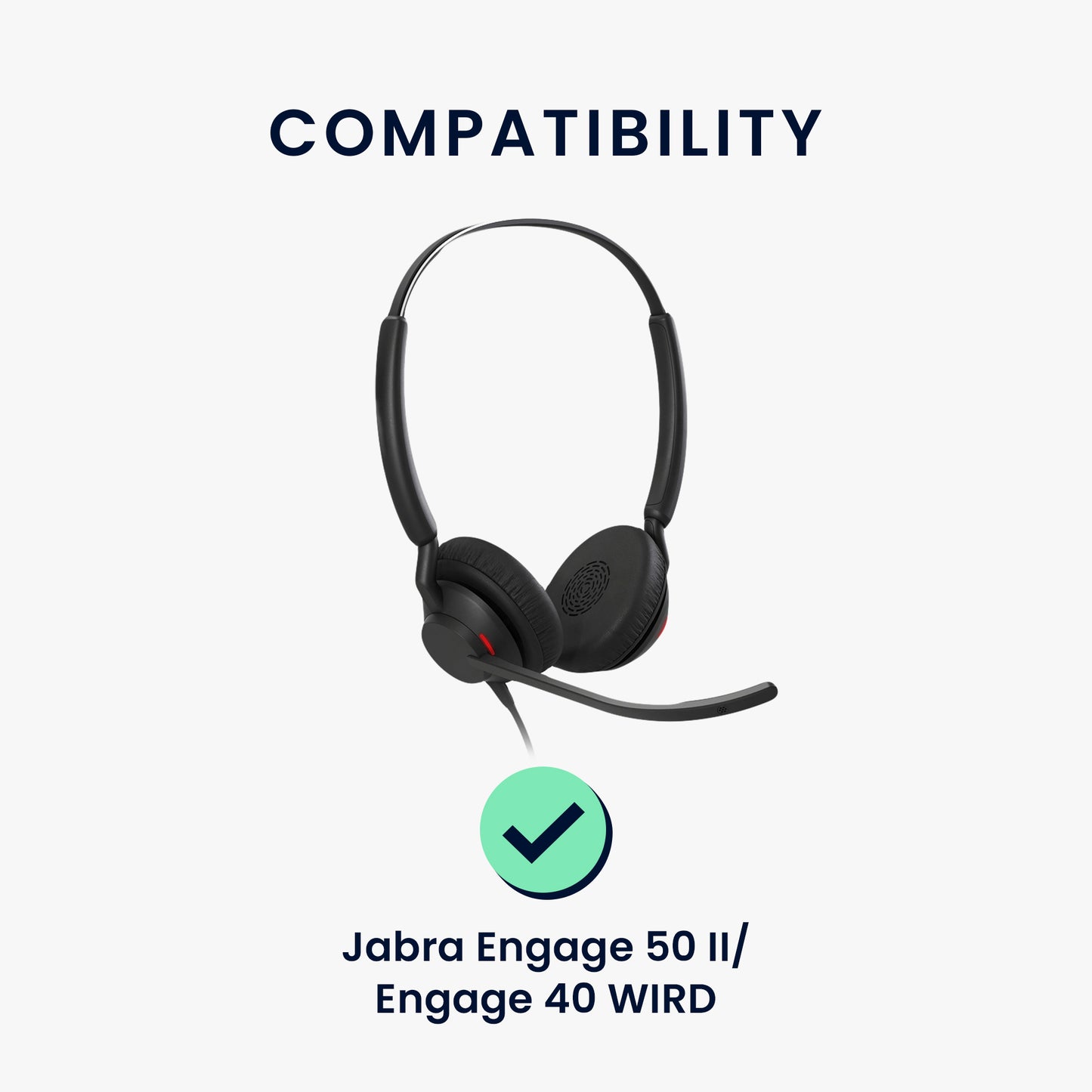 kwmobile Ear Pads for Jabra Engage 50 II / Engage 40 - Replacement Ear Cushions Headphone Spare Parts Over Ear Headphones