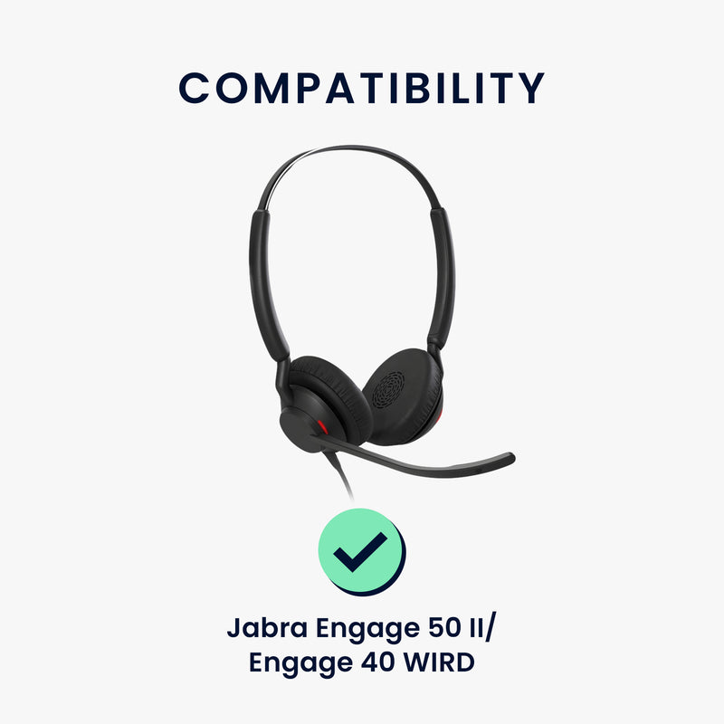 kwmobile Ear Pads for Jabra Engage 50 II / Engage 40 - Replacement Ear Cushions Headphone Spare Parts Over Ear Headphones
