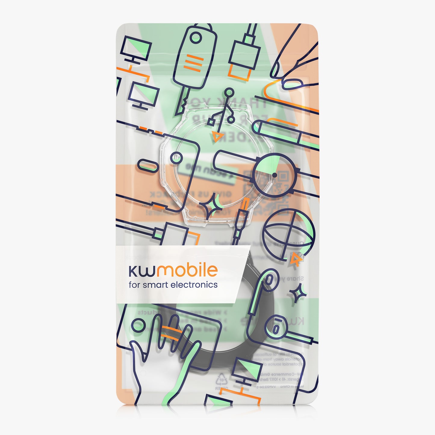 kwmobile Glass Case for Amazfit T-Rex3 Pro 48mm Protective Case Fullbody Fitness Tracker Case Set