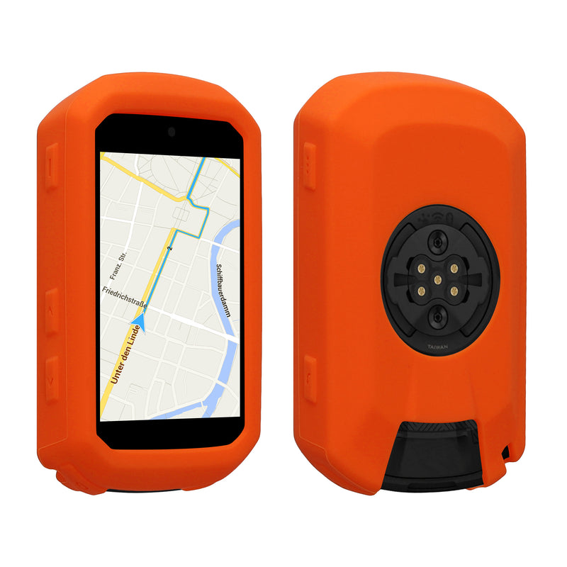 kwmobile Hülle kompatibel mit Garmin Edge 850 / 550 - Silikon GPS Fahrrad Case Schutzhülle Orange  